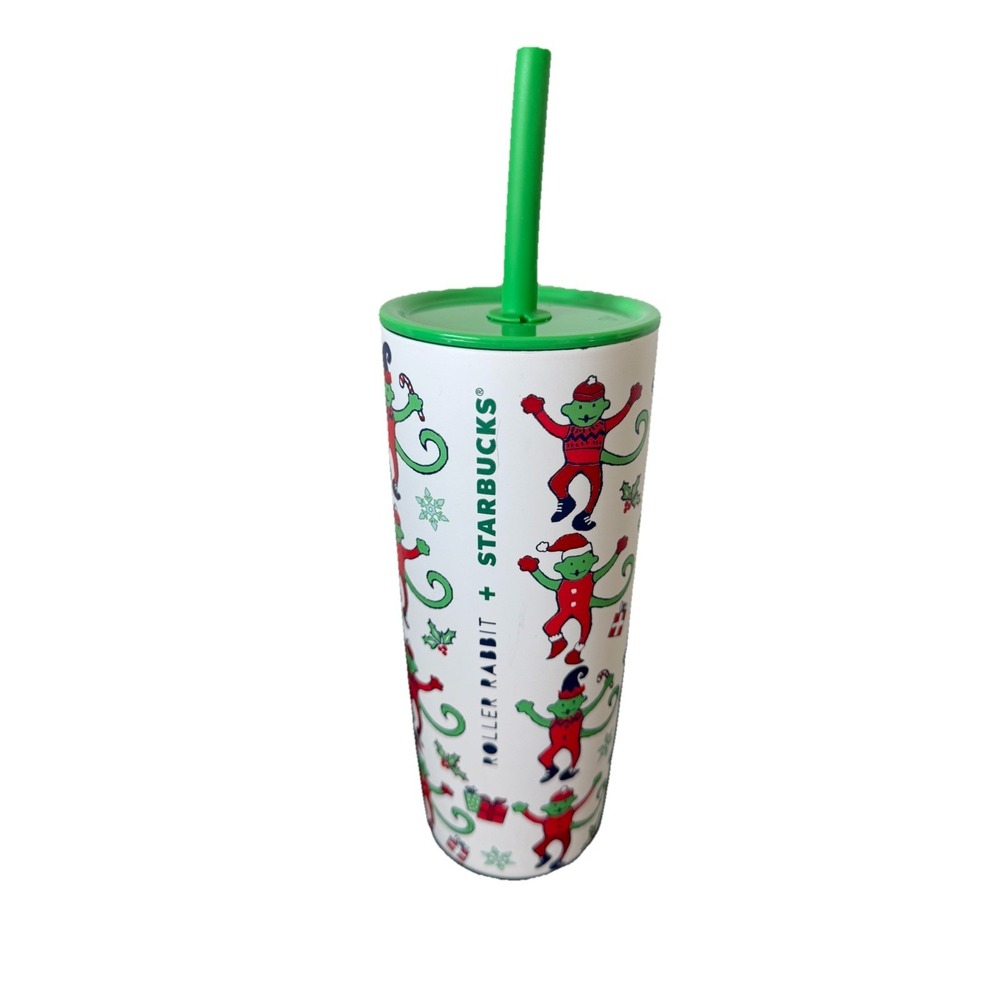 Starbucks x Roller Rabbit stainless steel 24oz holiday Christmas tumbler